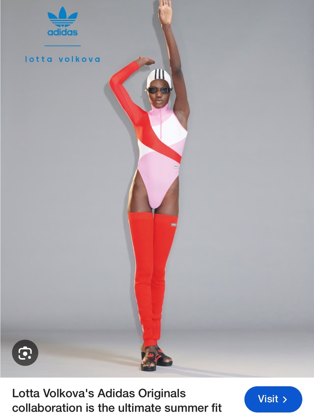 Adidas X Lotta Volkova One Sleeve Bodysuit Pink Red US 5 S